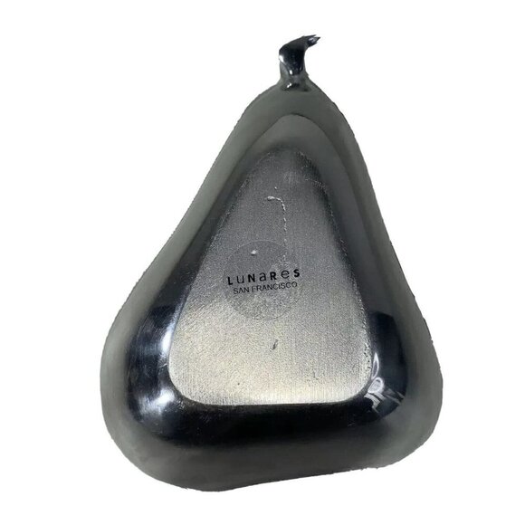 Lunares San Francisco Polished Aluminum Pear Candy Trinket Side Bowl Dish - Picture 2 of 5